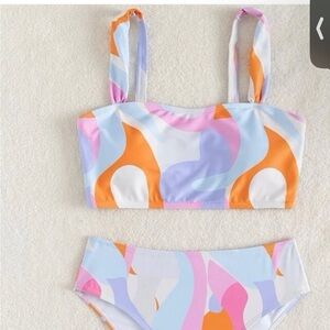 SHEIN Multicolor Abstract Bikini Set